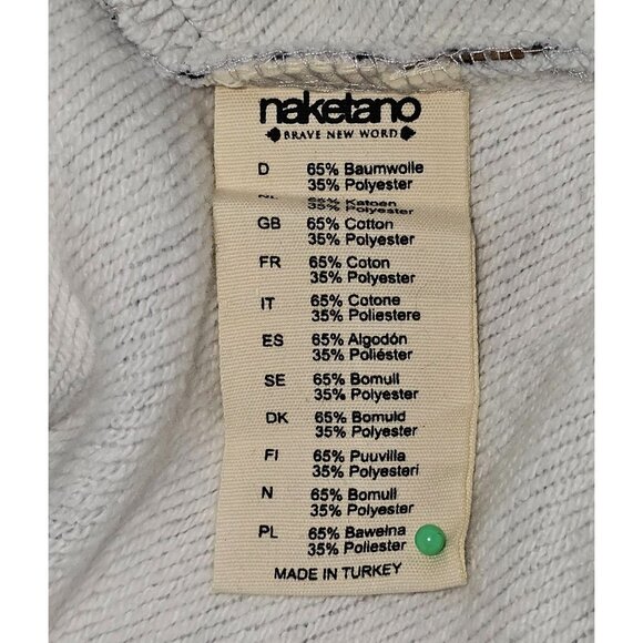 NAKETANO Darth X Striped Funnel Neck Pullover Hoodie Sweatshirt Size Medium 2210 - Picture 7 of 13